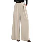 PRETTYGARDEN Womens Spring Wide Leg Trousers 2026 High Elastic Waist Loose Pleated Long Flowy Palazzo Work Pants with Pockets