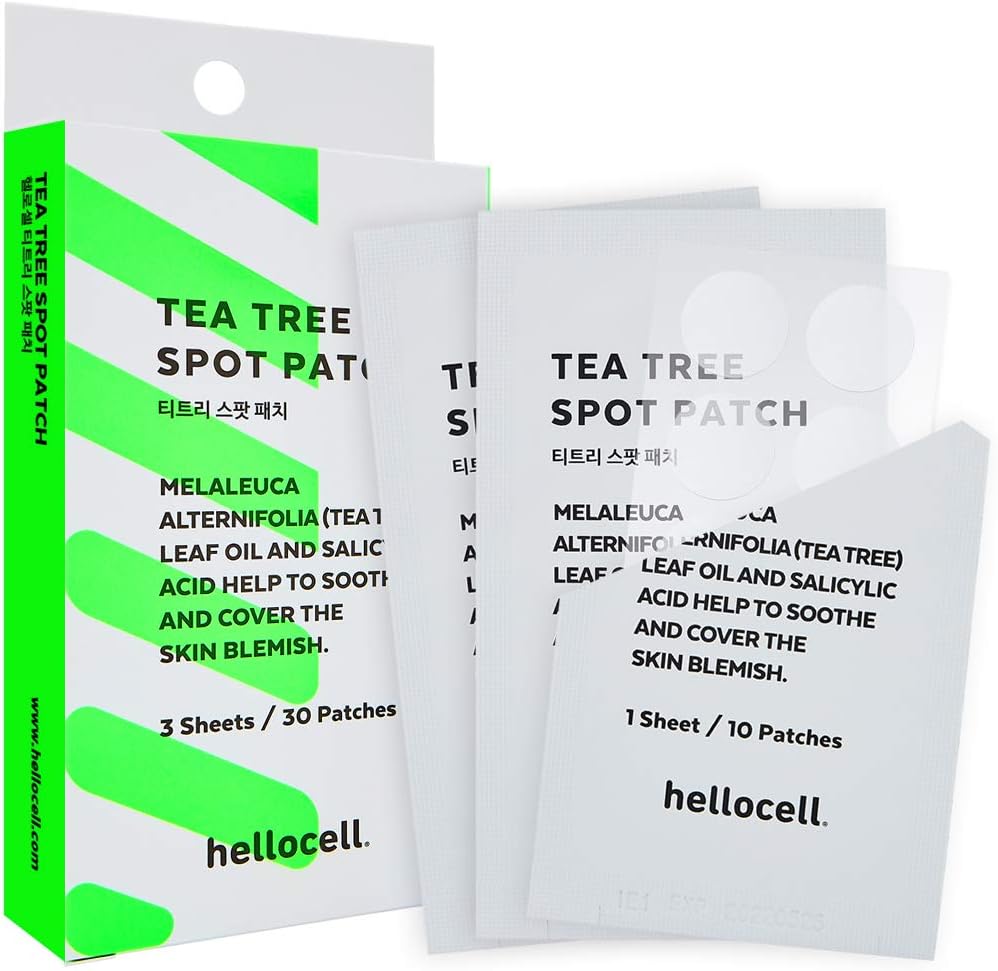 Tea Tree Spot Patch 30 dots - small, invisible, bandaids, Salicylic Acid,Fast, Blemishes, Spot, Cover, Acne, Pimple, Blemish, Face, Stickers, Patches