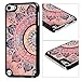 iPod Touch 5 Case, Touch 6 Case, MOLLYCOOCLE Flower Totem for Girls Frame Soft Flexible TPU Hard PC Bumper Back Shell Protective Cover for iPod Touch 5/6