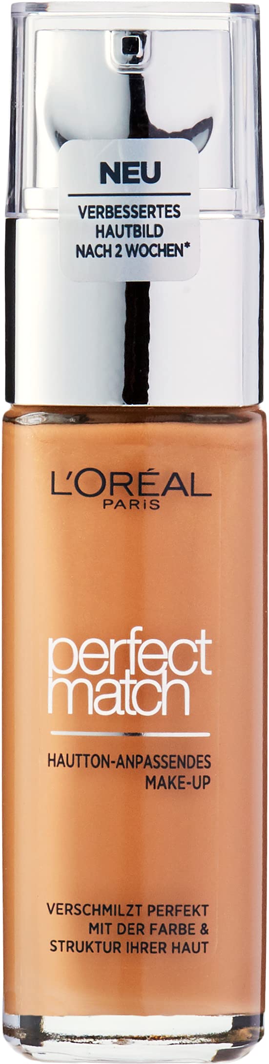 L'Oréal Paris Perfect Match Make-Up, Liquid Foundation with Hyaluronic and Aloe Vera, No. 6.5.D/6.5.W Golden Toffee, 30 ml