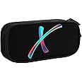 Cute Initial Pencil Case for Kids Students, Large Capacity Pencil Pouch for Boys Girls, Letter Design Pencil Box Pen Bag Office Stationery Organizer, Rainbow Letter X