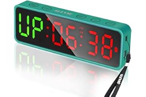 SLEVIO TIMER Small Gym Timer Clock Stopwatch Magnetic Workout Interval Timer, Large LED Digital Display, Home Accessories Countdown Clock for Home Gym Garage Schools