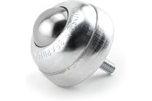 Hudson Bearings SBT-1CS 1/4 Stud Mounted Ball Transfer, Carbon Steel, 1" Diameter, 75 lbs Load Capacity, 1/4"-20 Thread Stem (Case of 10)