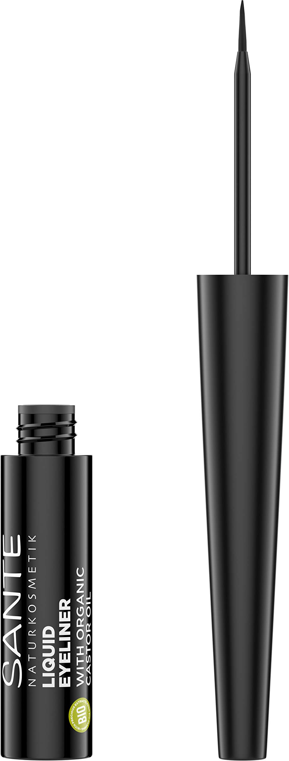 Sante Naturkosmetik Liquid Eyeliner 01 Black Liquid Eyeliner in Black, Fine Special Felt Tip, Natural Make-up, Vegan 3.5 ml