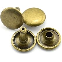 Bronze Double Cap Rivets - 80 Sets With 9mm Caps & 10mm Posts For Leather Craft & DIY Projects