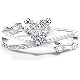 JOSHLUXE Moissanite Wedding Rings for Women 1ct D Color VVS1 925 Sterling Silver Wedding Band Lab Created Half Eternity Anniversary Rings for Her 18K White Gold Plated Size 6-8