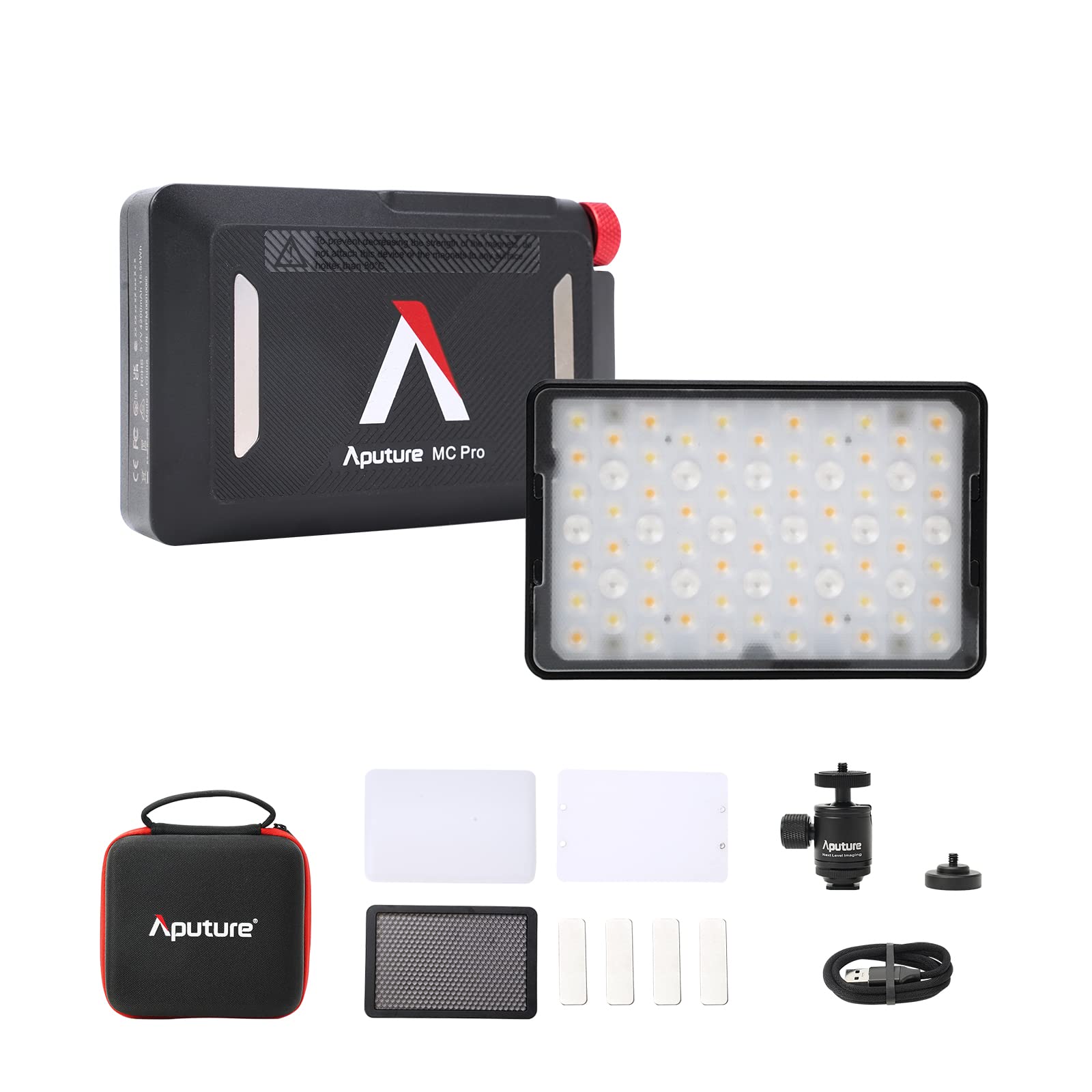 Aputure MC Pro RGBWW Mini Pocket Video Light Optical Lens Design Portable Photography Light 2000K-10000K IP65 Waterproof Atmosphere Light Support APP DMX CRMX Control