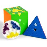 Bukefuno GAN Pyraminx M 3x3 60 Magnetic Speed Cube Stickerless Enhanced | Pyramid 3x3x3 60 magnets lightest 64g Enhanced GES+ adjustable 2 distance slots fast silent corner cutting