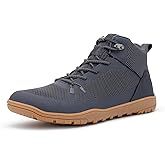 FEFELUIS Men's Barefoot Boot - Zero Drop Wide Toe Minimalist Sneakers Ankle Support Hiking Shoes