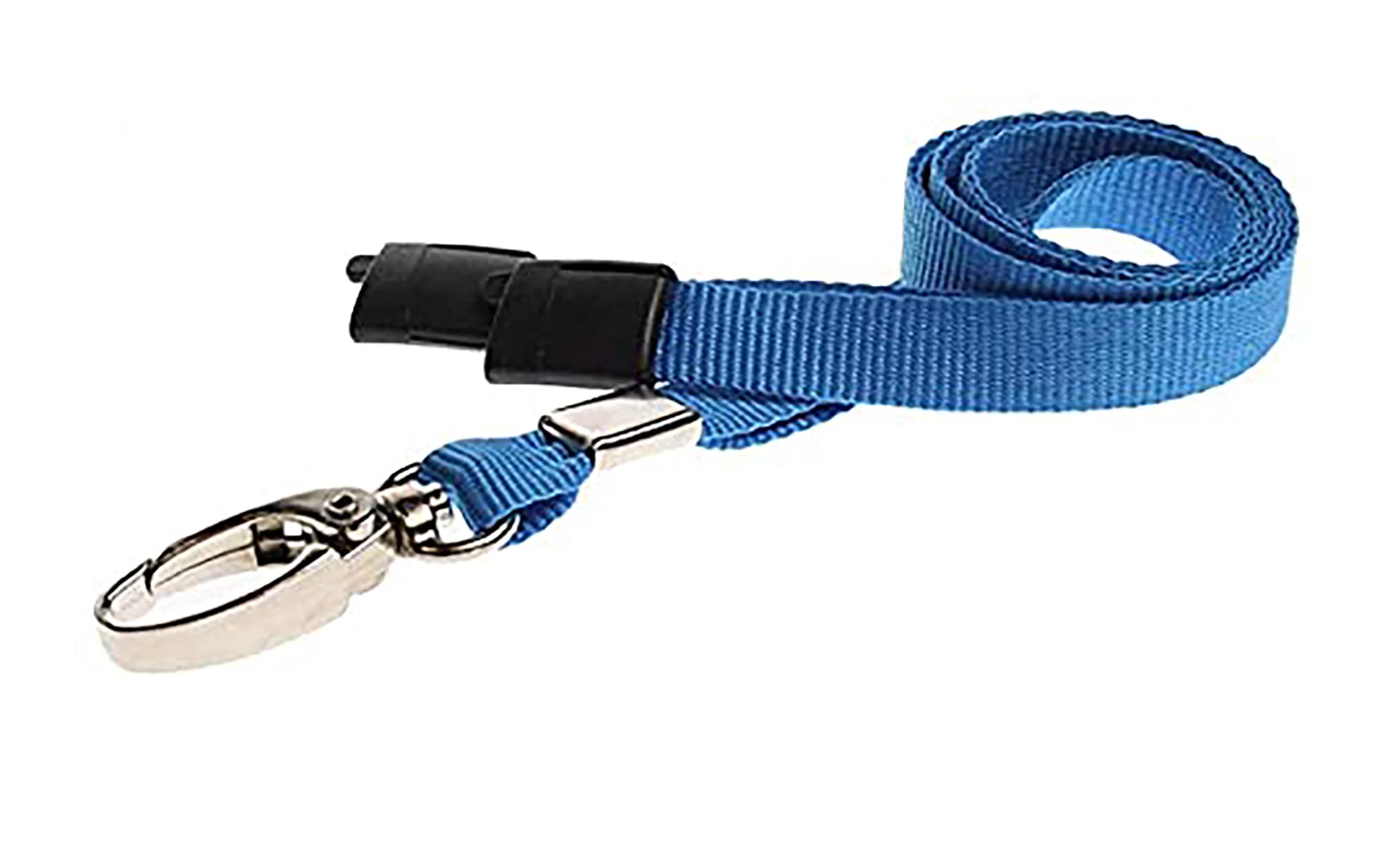PCL Media ltd® 10 x Breakaway Safety Lanyard Neck Strap Swivel Metal Clip for Id Card Holder - Pull Quick Release Design Lanyards Bulk 10pcs (Blue)