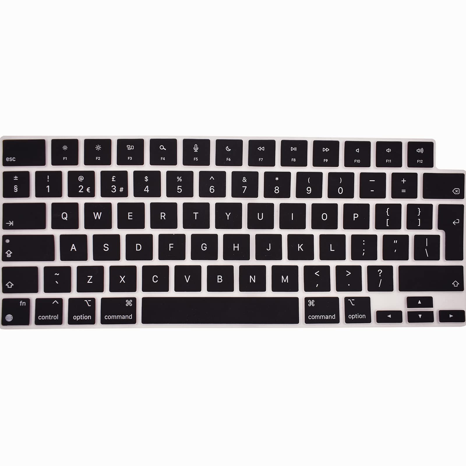 Silicone Keyboard Cover for MacBook Air 13.6 inch M2 A2681 2023 2022 & MacBook Pro 14/16 inch M1 Pro/Max A2442/A2485 2023 2022 2021, Silicone Keyboard Cover Protector, EU Layout, Black