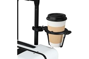 EBOLT Luggage Cup Holder Perfect for Starbucks Coffee Cups, Fits All 4-Wheeled Suitcases and Made of ABS Material for Easy Cleaning, Great Travel Essentials for Flying and Travel Accessory Gifts - Black