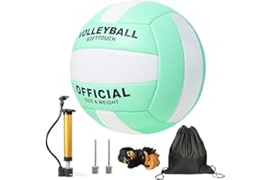 PETIT MANON Official Size 5 Volleyball Kit - Soft, Beach, Pool & Indoor/Outdoor - Training & Competition Equipment