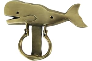 TG,LLC Treasure Gurus Solid Brass Sperm Whale Door Knocker Beach House/Sea Life/Home Decor Doorknocker