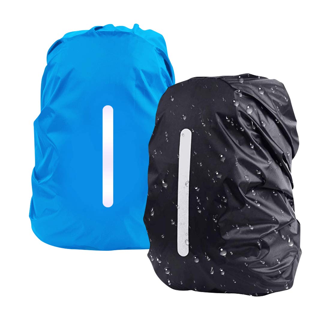 DFK 2 Pack Rain Covers for Outdoor, Cycling, Camping, Hiking, 1 x Blue + 1 x Black, S, Modern