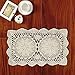 yazi Crochet Cotton Lace Placemats Doilies Rectangle Doilies Value Pack 2pc, Beige, 10inches by 16inches