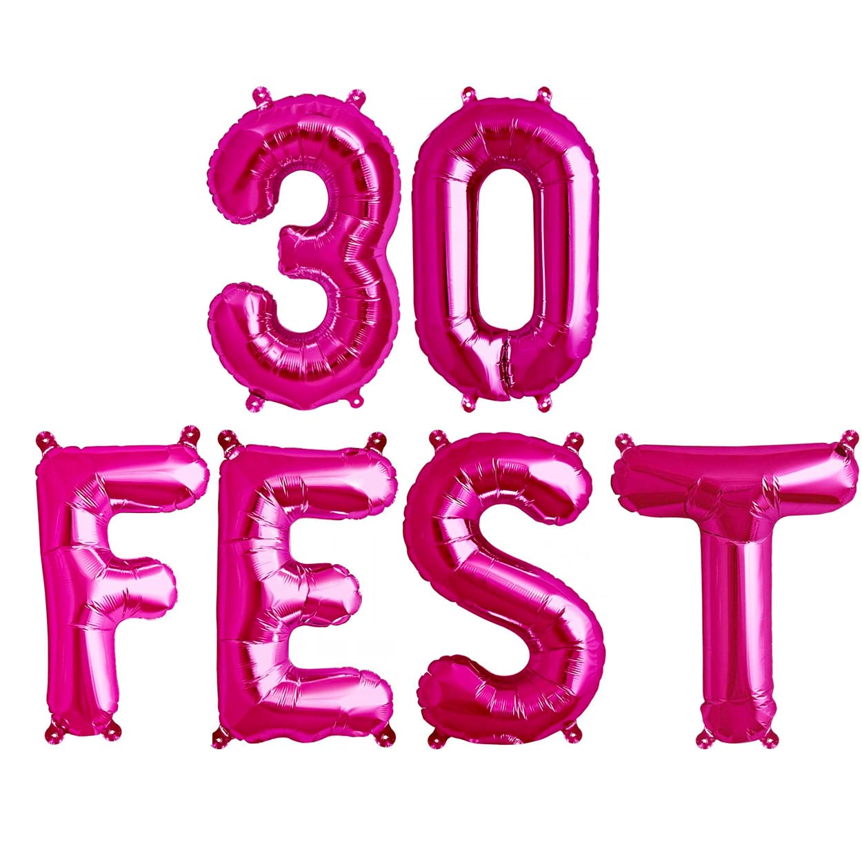 30FEST ™ PINK 30th BIRTHDAY PARTY 16" FOIL BALLOONS - 30 FEST BALLOONS, 30th Birthday Balloons - (PINK)