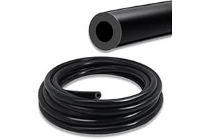 SDZONGES Vacuum Hose Automotive, 5FT ID 1/4"(6mm) Vacuum Hose, 130PSI Max Pressure Silicone Vacuum Tube Black.