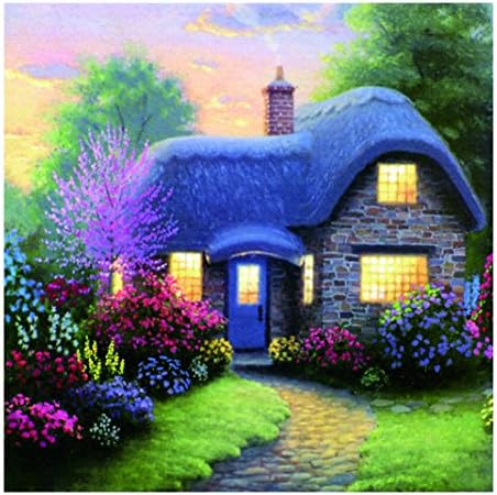 Geyou 5D Diamond Painting Full Drill by Number Kits Chalet Stitch DIY Embroidery Diamond Home Decor Gift New,Cross-Stitch Stamped Kits (B)
