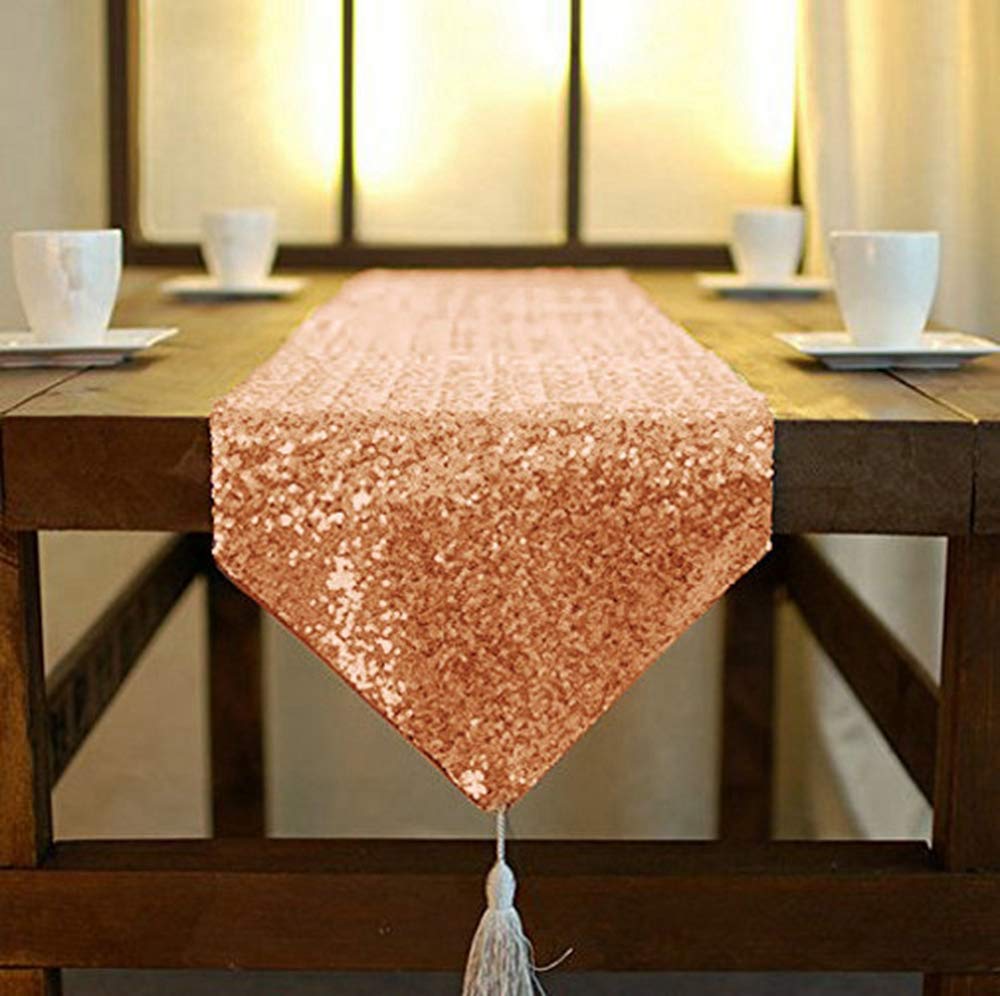 Best Old Gold Sequin Table Runner