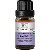 Nirvana Nurture Lavender Essential Oil USDA Certified Organic, 100% Pure Natural Premium Grade, Undiluted- Aromatherapy Diffuser for Calm and Relaxation, Skin Care, Hair Care