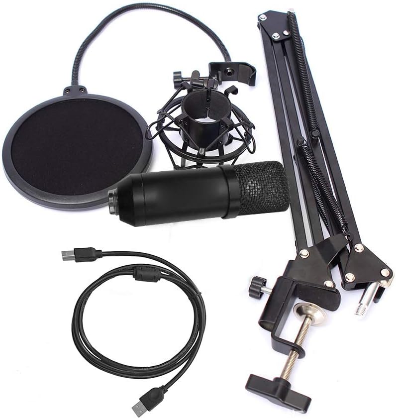 ALUCE Condenser Microphone Kit, Mic Set with Adjustable Mic Suspension Scissor Arm, Metal Shock Mount and Double-Layer Pop Filter for Studio Recording & Broadcasting
