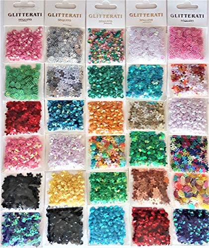 Bumper Pack of 7-10 mm Sequins x 30 in an Assortment of Colours and Shapes