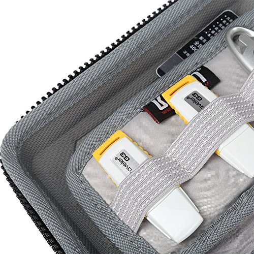 BUBM Eva Electronic Accessories Organizer Case, Travel Gadget Bag with Handle, Perfect for Cables, USB Drives, Batteries, memory cards (Black) - Thumbnail 6