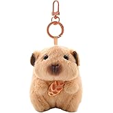 Eagyrosi Plush Guinea Pig Keychain - Adorable Stuffed Guinea Pig Keyring for Women, Schoolbag Pendant, Car Key Accessories (Guinea with Bread)