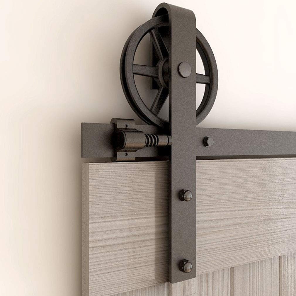 CCJH Sliding Door Fitting Set, Sliding Door System for Sliding Door, Hanging Rail for Single Wooden Door, 183 cm