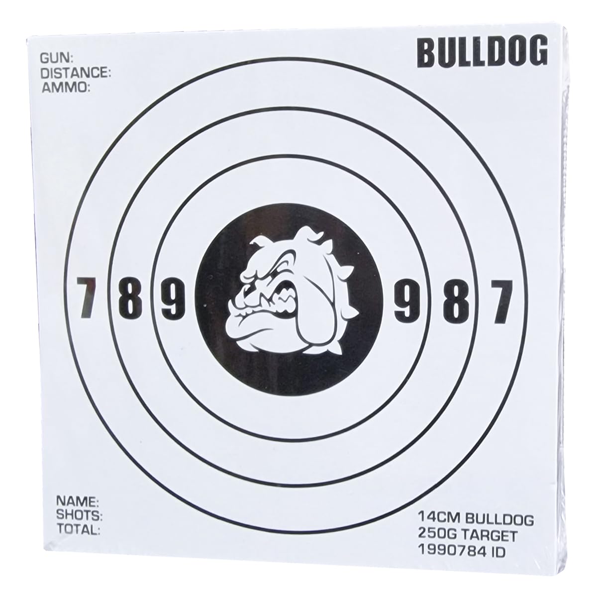 Bulldog Airsoft 14CM Pack Of 100 Card Targets Air Rifle Pistol Airsoft Target Square White