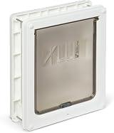 Dog Mate Lockable Medium Dog Door 215 Flap UPVC Wood White view 2