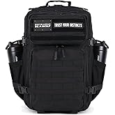 WOLFpak 45L Athletic Gym Backpack (Alpha Black) Durable 1000D Waterproof Oxford Material with MOLLE Webbing, Laptop Pocket & Dual Cup Holders, Durable Fitness/Travel/Military Daypack