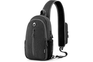 fnetic Crossbody Sling Bag with 10 Pockets, Sling Backpack Chest Bag Daypack for Hiking Travel