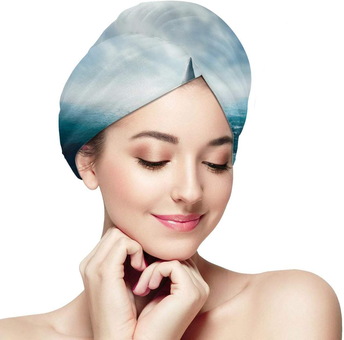 Great White Shark Fin Above Water 3d Illustratio Microfiber Drying Towel Hair Hair Drying Towel Cap Soft Absorbent Quickly Dry Hair Turban Hair Drying Cap Towel Hats For Dry Hair Hair Dry Towel Wrap