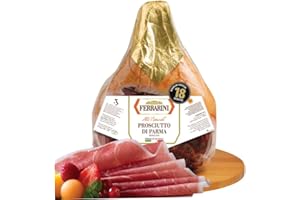 Ferrarini, Prosciutto di Parma, Premium Grade, DOP, Aged 18 Months, Boneless,16-21 lbs +/- per piece Prosciutto Crudo. Product weight varies 3-4 lbs per unit. Premium Italian Brand.