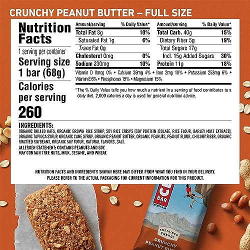 CLIF BAR Crunchy Peanut Butter Full Size and Mini Energy Bars