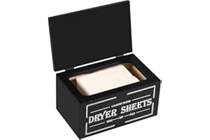 Dryer Sheet Holder, 8 x 5 x 4 In Wooden Dryer Sheet Container with Lid, Hold 180 Sheets Dry Paper, Rustic Farmhouse Laundry D