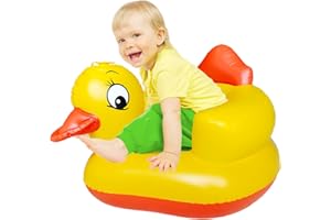 ZHUYNXIR Baby Inflatable Seat for Babies 3 Months, Infant Support Seat Summer Toddler Chair for Sitting Up, Baby Shower Chair Floor Seater (Yellow,Duck).