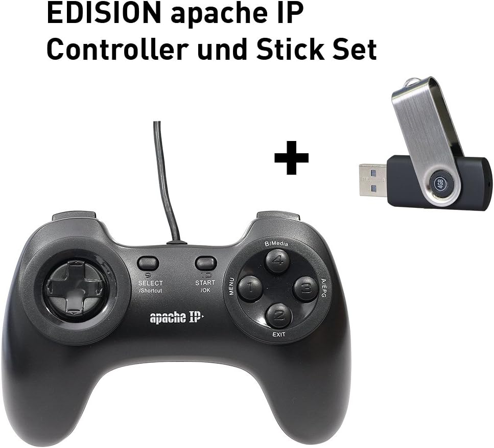 Edision EDIGCU Game Controller for Apache-IP Receiver (DVB-S2) with USB incl. 175 Pre-Installed Games Black