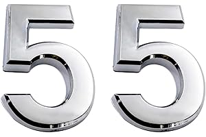 COBATA 2.75 Inch Adhesive House Numbers, Mailbox numbers, Street Door Numbers, Self-stick Address Signs for Apartments, Double Silver Number 5