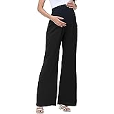 CEITAJUI Women's Maternity Pants Wide Leg High Waist Casual Palazzo Beach Pants Comfy Pregnancy Trousers