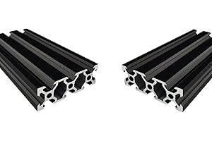 Coavoo 2060 Aluminum Extrusion 30 inch / 762mm Length V Slot Black 2 Pack, Extruded Aluminum 20mm x 60mm 20 Series V Type Profiles Anodized European Standard Linear Rail Frame 2Pcs