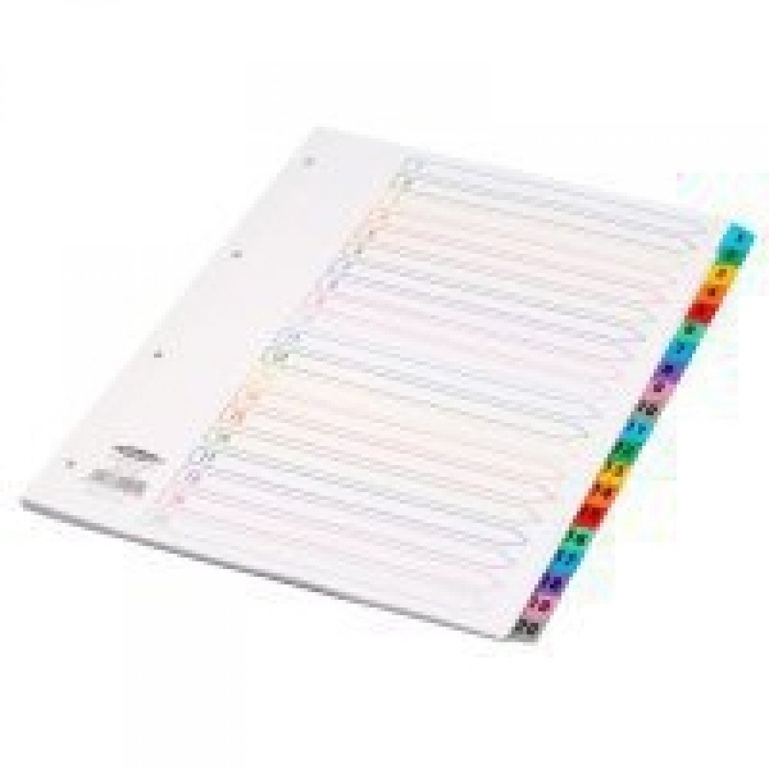 Concord Index Multicolour-tabbed Mylar-Reinforced 4 Holes 1-20 A4 White Ref CS19