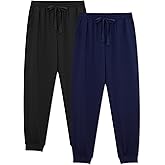 EA'S SECRET Men's 100% Cotton Pajama Bottoms Stretch Waist Soft Drawstring Sleep Lounge Pj Pants with Pockets