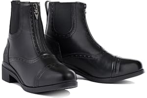 Kerrits Essence Waterproof Horse Riding Paddock Boot – Women's English Equestrian Leather Short Boots, Front Zip, 1" Heel