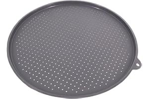 14 Inch Round Silicone Pizza Pan with Holes - Non-Stick Rollable Pizza Mat, Heat Resistant Easy Wash Tray with Hanging Hole f