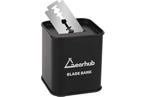 Gearhub Blade Bank Sharps Disposal Container Safely Store Used Safety Razor Blades Large Capacity for Barber Shops & Personal Use Sealed Design Holds 300+ Blades, Compact & Durable
