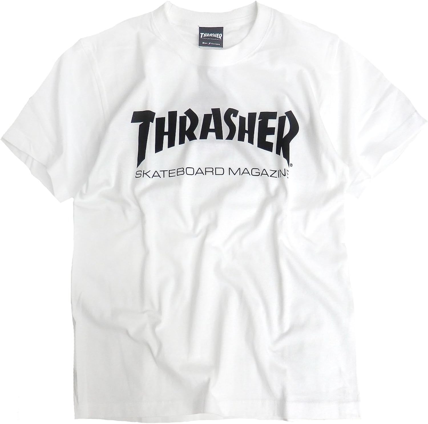 Amazon Thrasher Tシャツ ロゴプリント 半袖tシャツ スラッシャー トップス スラッシャーマガジン Mサイズ ホワイト ブラック Tシャツ カットソー 通販