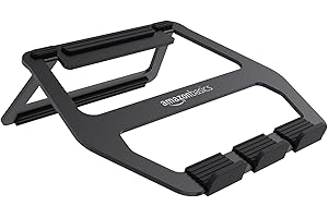 鶹 Basics Aluminum Portable Foldable Laptop Support Stand for Laptops up to 15 Inches, Black